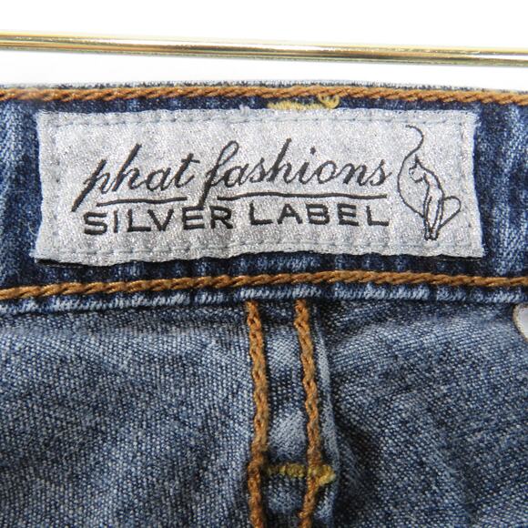 Y2k Baby Phat Jeans Dark Wash Flared Wide Leg Jeans Waist 31" - Picture 7 of 8